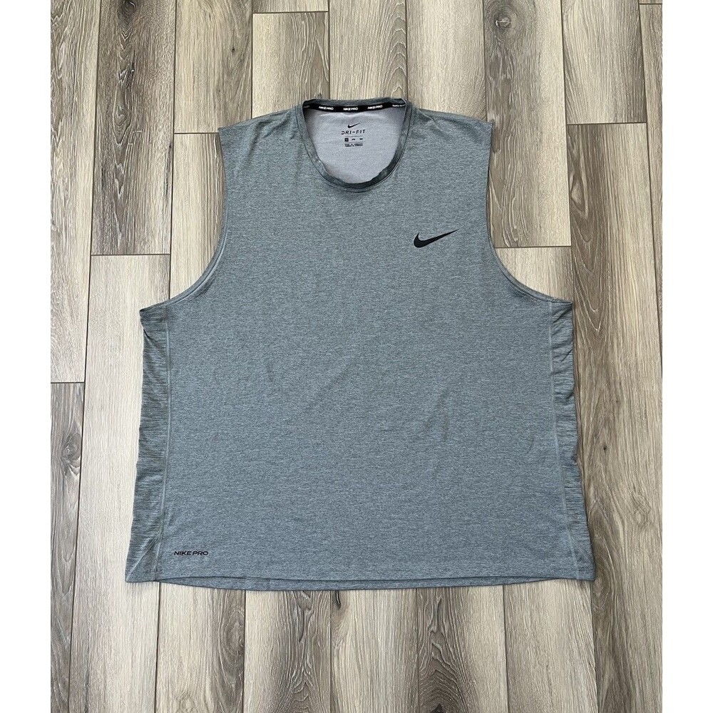 Nike Pro Dri-Fit Gray Athletic Sleeveless Tank Mens Sz 3XL Gym Workout